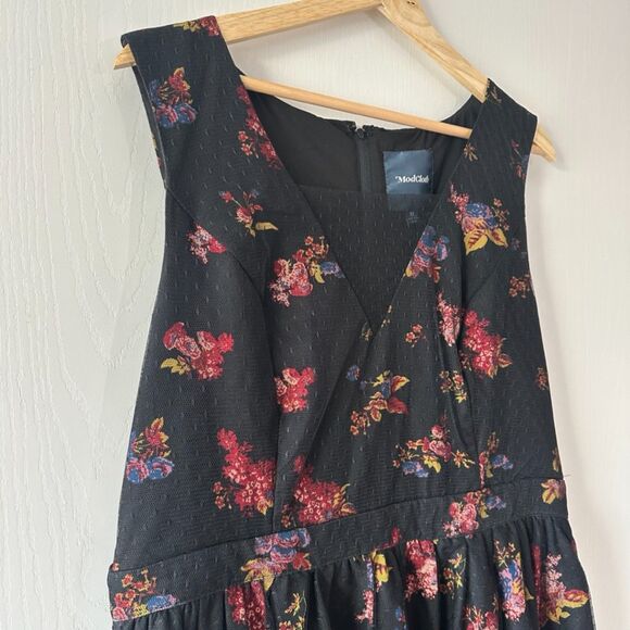 ModCloth Womens Delightful Sight A Line‎ Black Floral Lace Overlay Dress Size XL - Picture 3 of 13